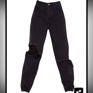 Pretty little thing PLT Black Boyfriend high waisted jeans
